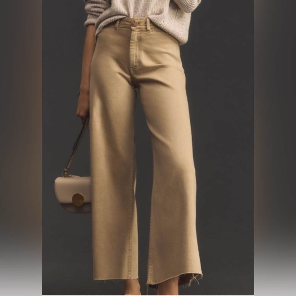 Anthropologie Ettie High-Rise Crop Wide-Leg jeans by Maeve